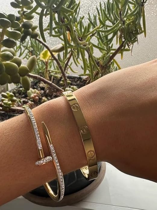 bracelet for women Bangles for women Anti Tarnish Stylish Bracelet for girls gold Kada for Women Accessories Anti Tarnish Jewellery Stainless Steel Bracelet gifts Combo 2 pcs Bracelets kada for girls - Image 3
