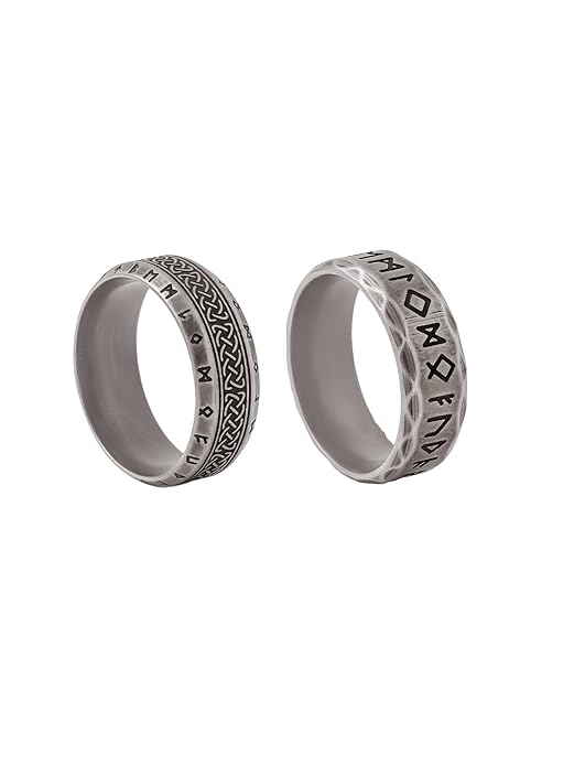 Code Collection | Stainless Steel Band Ring Combo Rings Set For Men And Boys | Silver Colour |