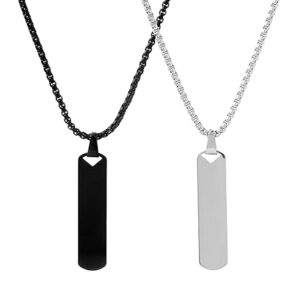 Stainless Steel Pendant Chain Necklace For Men And Boys | Silver and Black Colour
