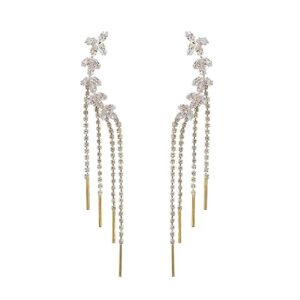 Fashion Frill Earrings For Women Gold Plated Korean Long Tassel Drop Earrings For Women Girls Love Gifts Jewellery