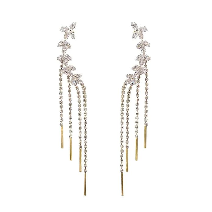 Fashion Frill Earrings For Women Gold Plated Korean Long Tassel Drop Earrings For Women Girls Love Gifts Jewellery