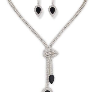 Latest Stylish Fancy Sparkling Crystal Diamond Necklace Jewellery Set for Women