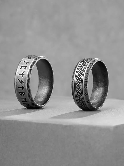 Code Collection | Stainless Steel Band Ring Combo Rings Set For Men And Boys | Silver Colour | - Image 3
