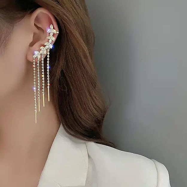 Fashion Frill Earrings For Women Gold Plated Korean Long Tassel Drop Earrings For Women Girls Love Gifts Jewellery - Image 3
