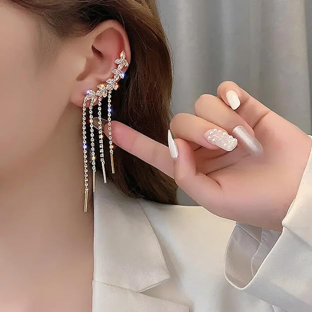 Fashion Frill Earrings For Women Gold Plated Korean Long Tassel Drop Earrings For Women Girls Love Gifts Jewellery - Image 4